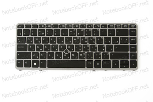 Клавиатура для ноутбука HP EliteBook 840 G1, 850 G1, ZBook 14 (silver frame, подсветка) фото №1