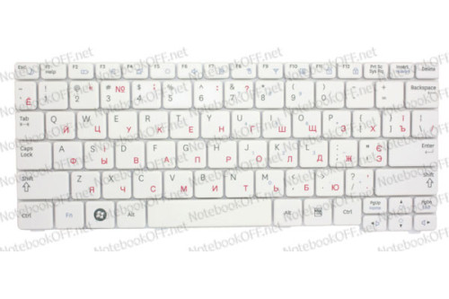 Клавиатура для ноутбука Samsung N128, N148, N150, NB30. Белая фото №1