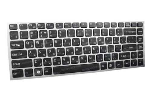 Клавиатура для ноутбука Sony VPC-S, VPCS Series (silver frame) фото №1